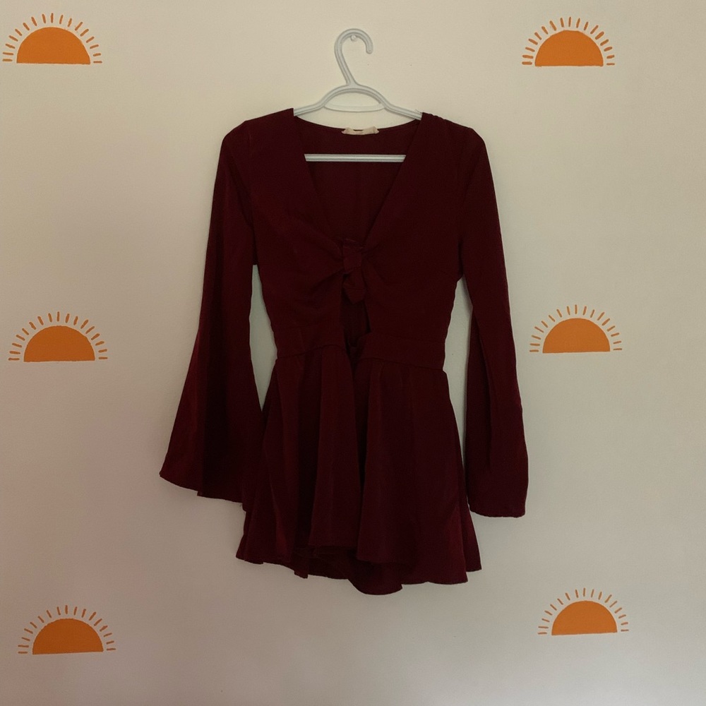 American Threads Red Romper with Cut-Out